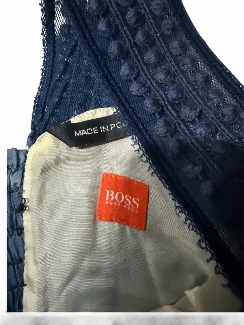 Hugo Boss Blue Maxi Lightweight Tie Dyed Lined Strapless Dress - Picture 8 of 9